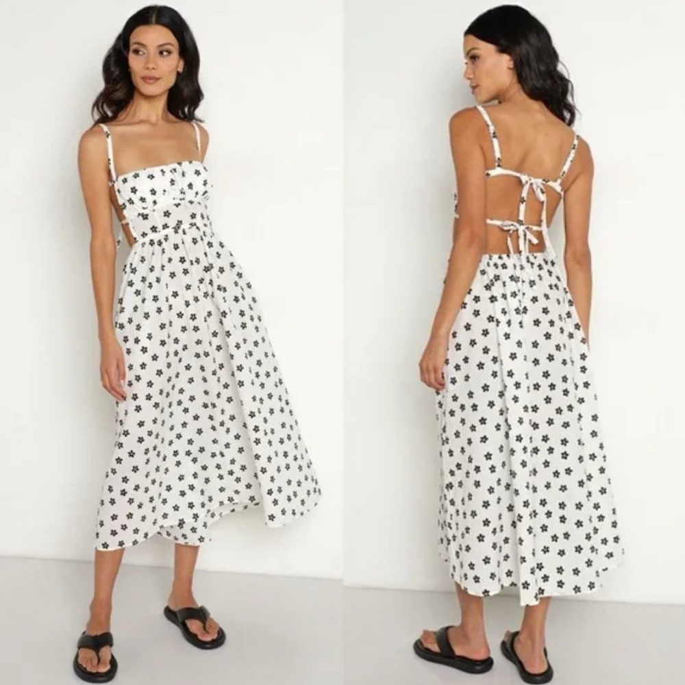 For Love And Lemons White and Black Backless Dress